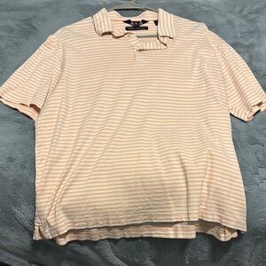 Hart Schaffner Marx Men's Polo Shirt - Cream Stripes